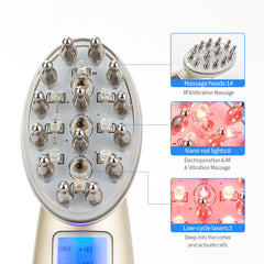 Electric Laser Hair Growth Comb Infrared EMS RF Vibration Massager Microcurrent Hair Care Hair Loss Treatment Hair Regrowth